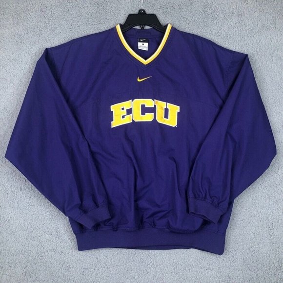 Nike Other - Nike East Carolina Pullover Adult Large Purple Center Swoosh Wind Shirt ECU Mens